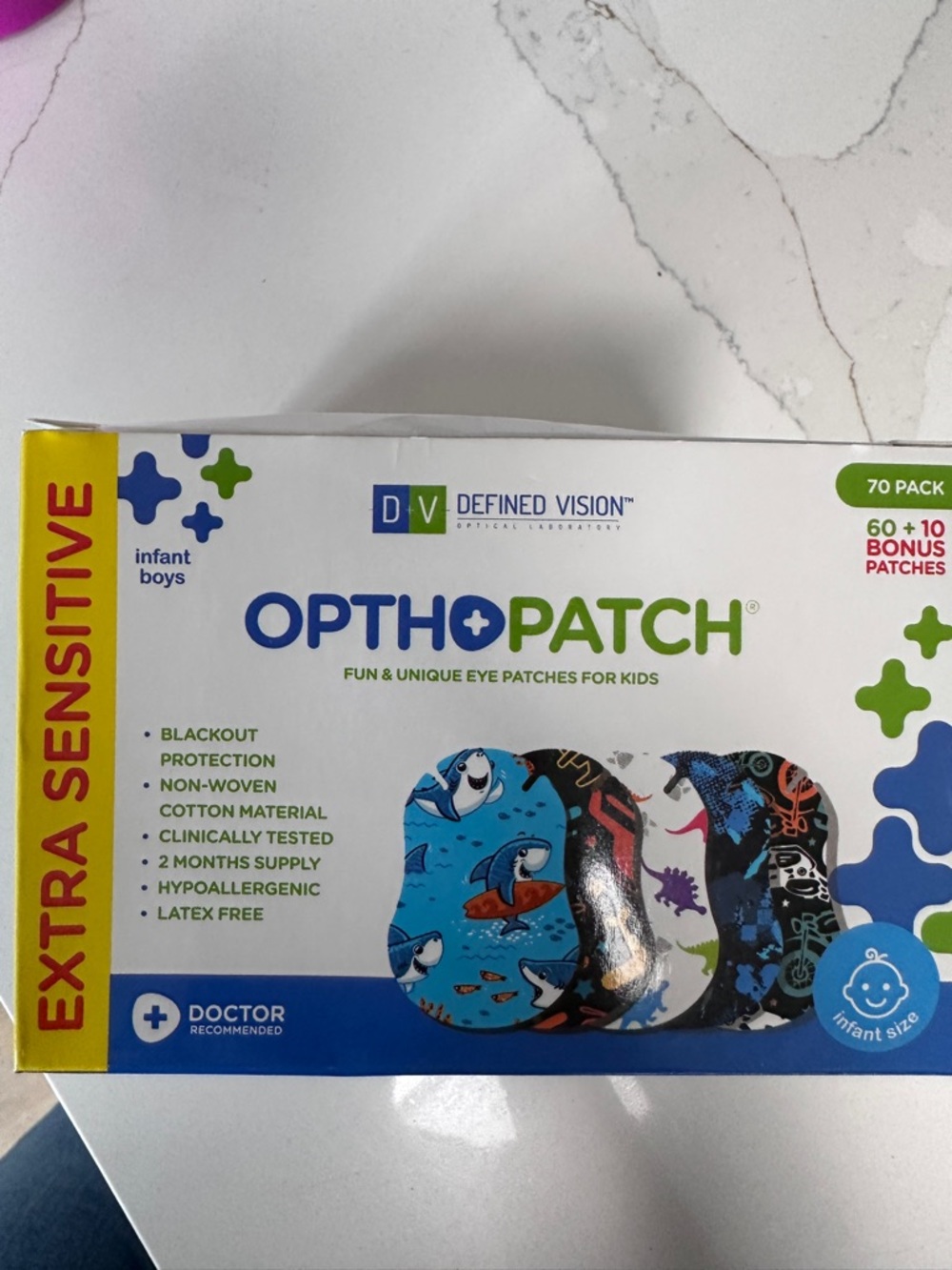OpthoPatch Infant Boys Extra Sensitive Eye Patches – Blue